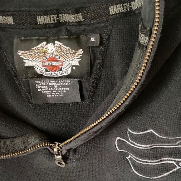 Men’s XL Harley-Davidson Black Logo Quarter-Zip Pullover - Picture 4 of 7